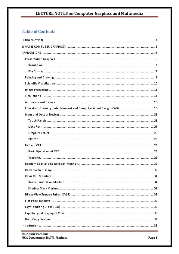 Applications of computer graphics pdf